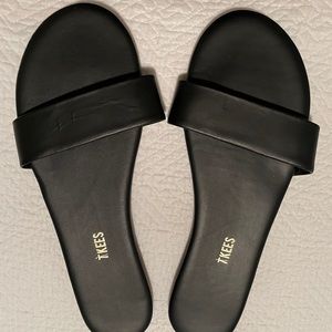 TKEES Alex Black Stone leather sandal - size 10